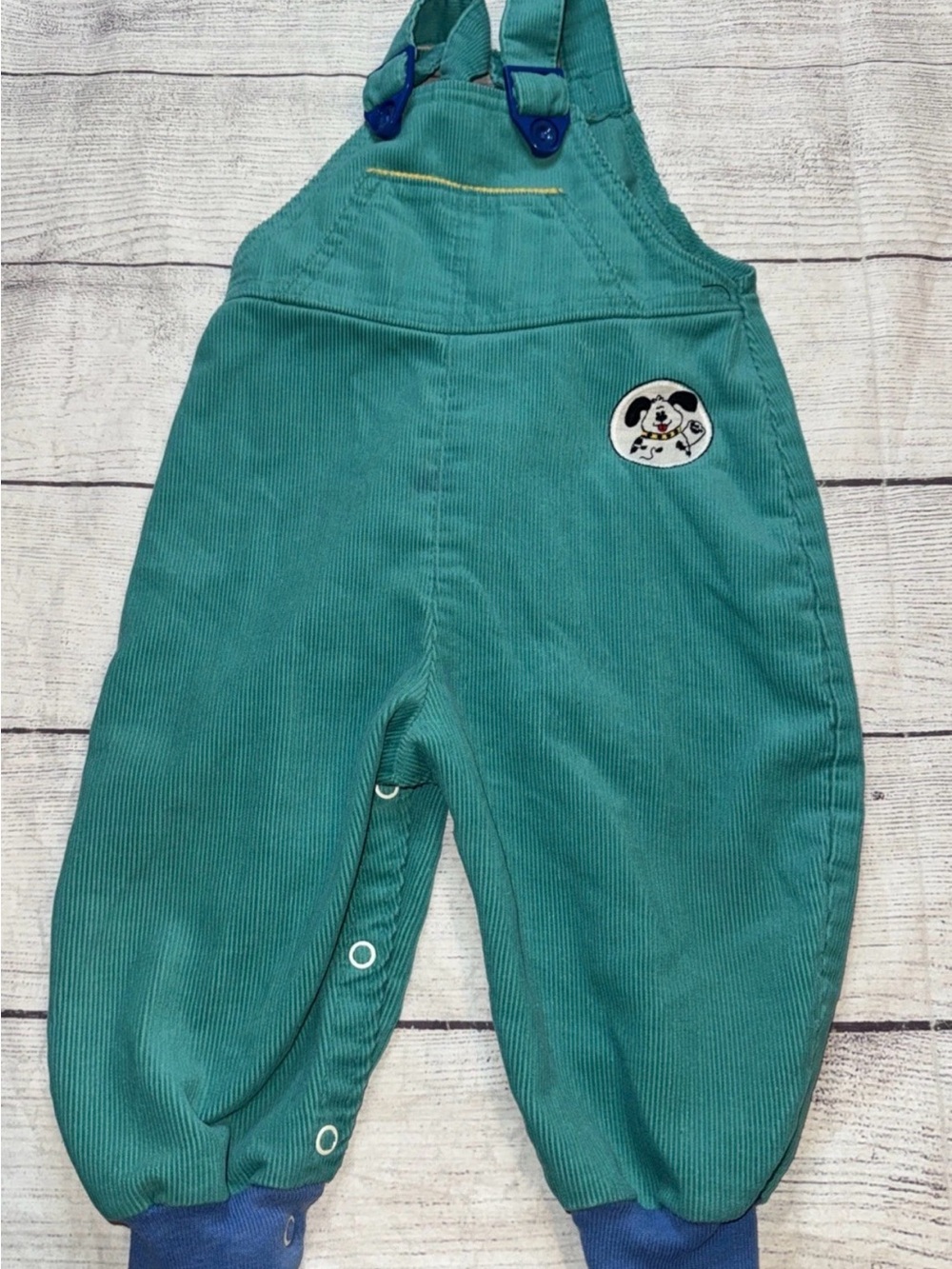 Vintage Buster Brown Teal Green Corduroy Overalls 12m Dog Y2K 90s